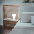 Bed with built-in nightstands and lighting
