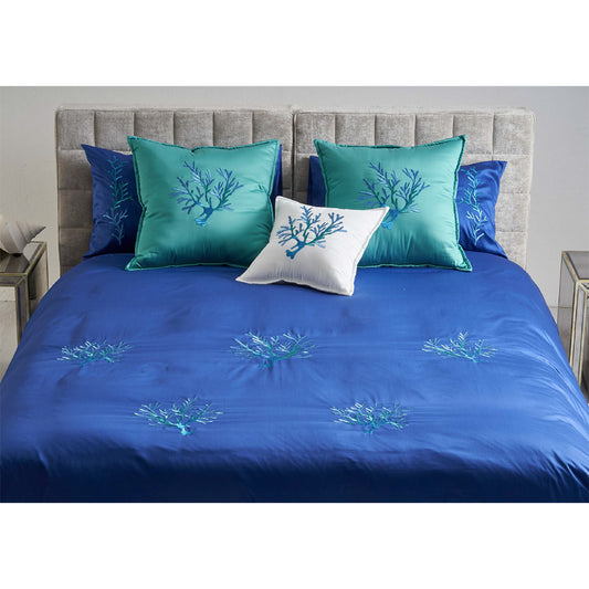 Coralli White with blue and green embroidery