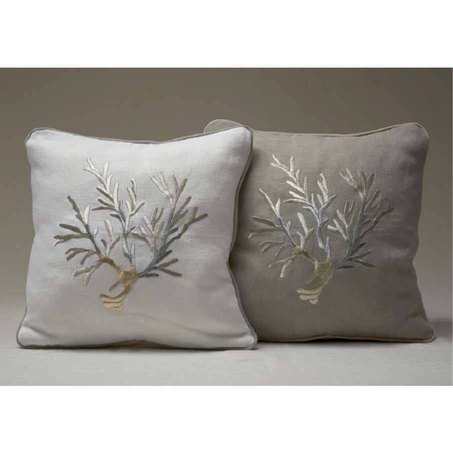 Corallomania White and green with blue embroidery