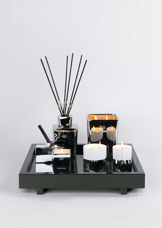 Candle SILVER GLOW square l